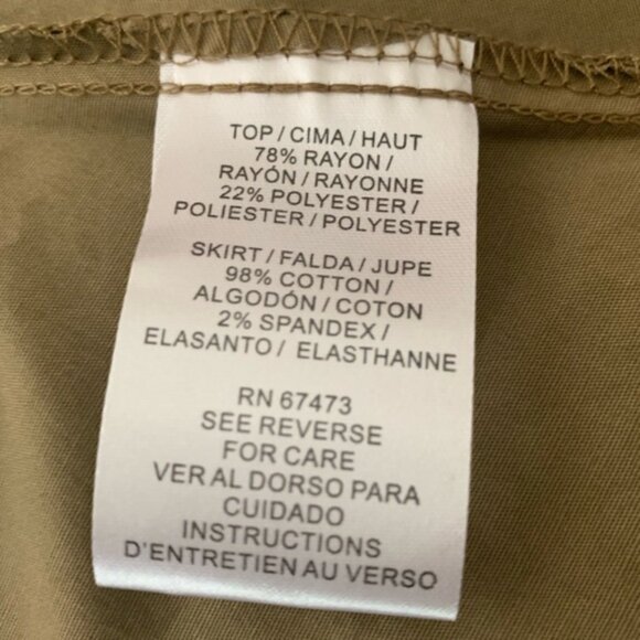 TAYLOR Olive Green Poplin Skirt Midi Dress - Picture 12 of 13